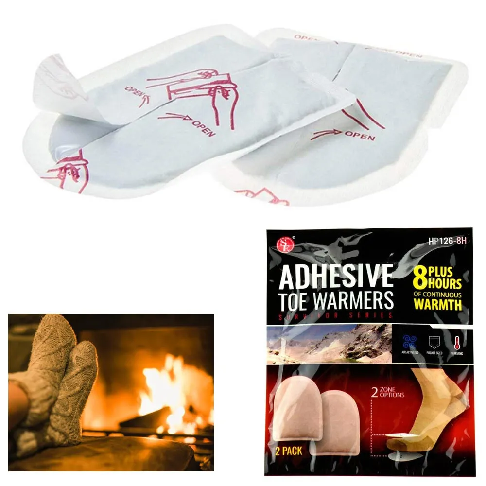 12 Pairs Adhesive Toe Warmers Feet Pads Air Activated Heat up to 8 Hours EXPIRED