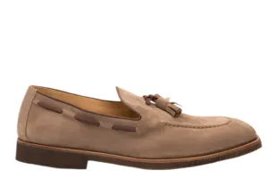 Brunello Cucinelli Mens Suede Loafers in Tan