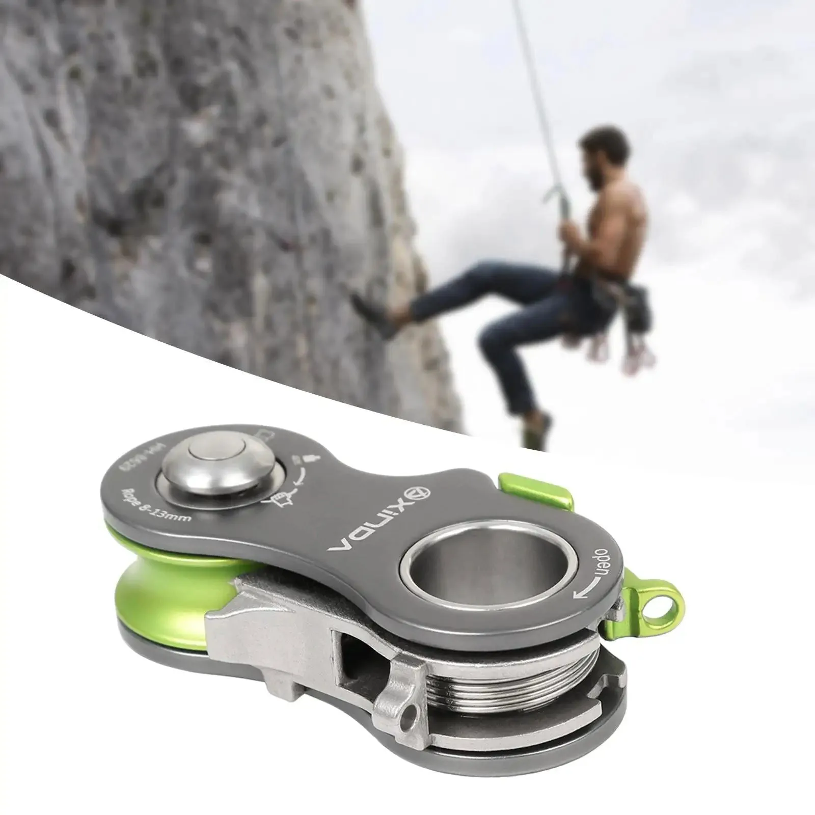 Climbing Pulley Rock Rope Pulley Heavy Duty Equipment Easy to Install Lifting Pulling Device Pulley for Outdoor Hiking