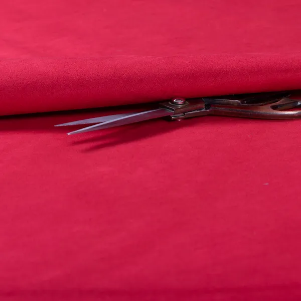 Dhaka Plain Suede Red Colour Upholstery Fabric CTR-1927 - Roman Blinds