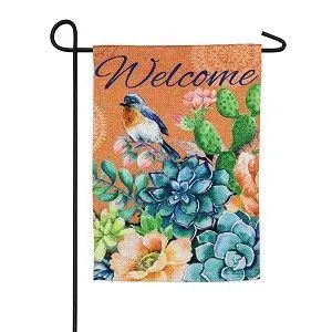 Fresh Succulents Garden Texture Flag
