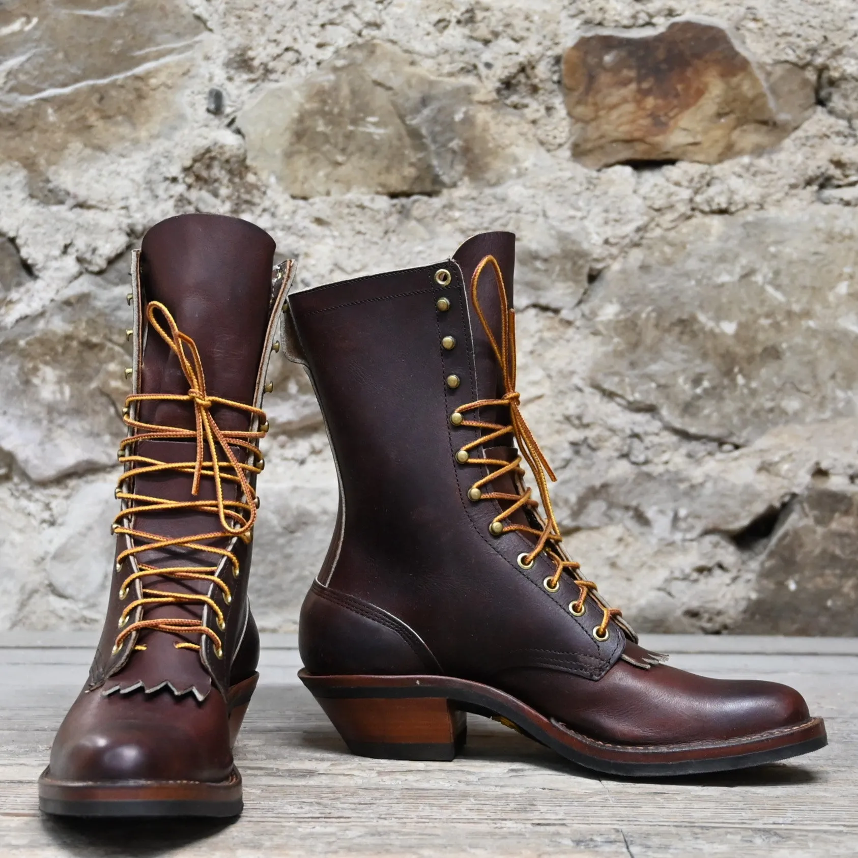 Hathorn Men's 10" Leather Ranch Packer Boot W/Mini Vibe Sole