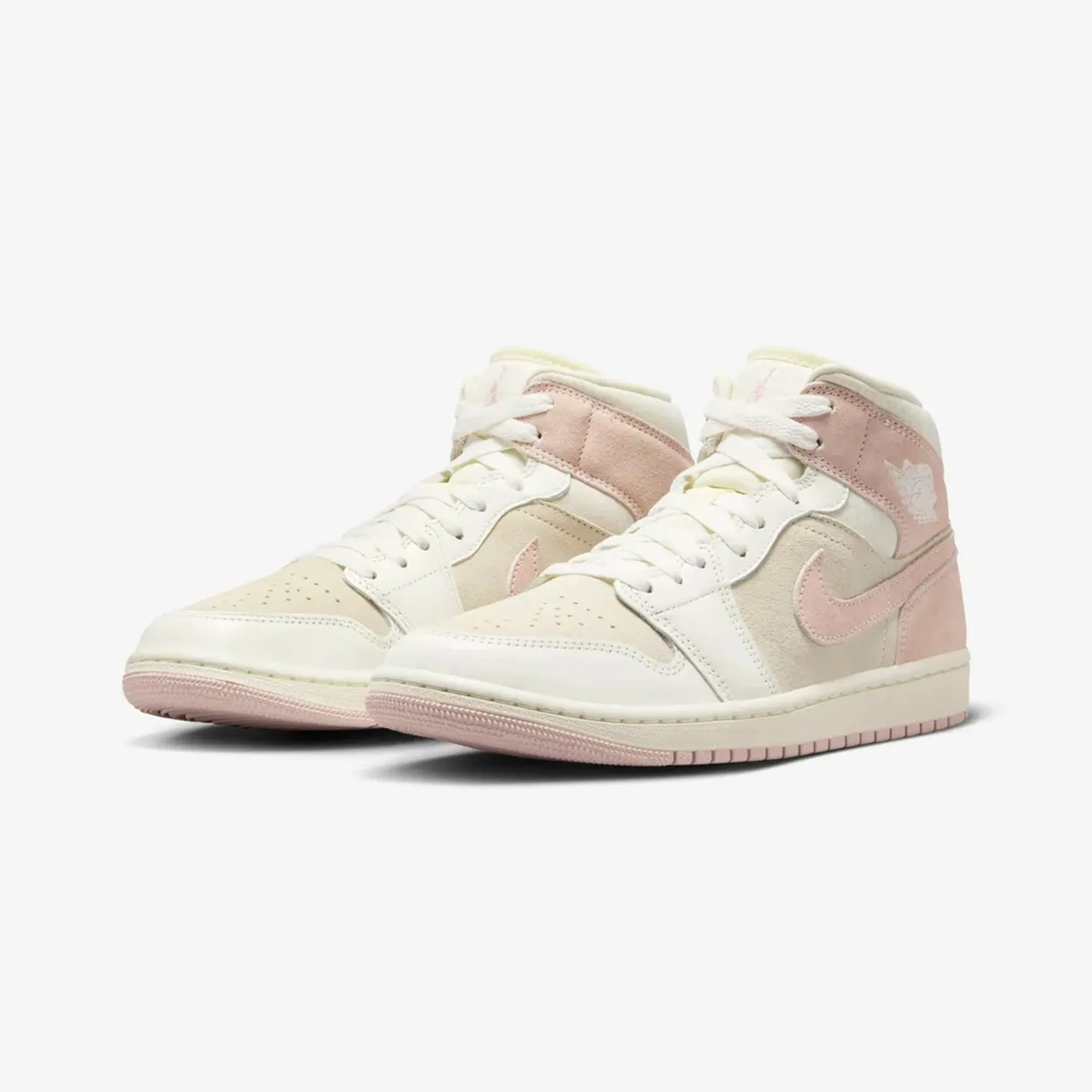 JORDAN | WMN'S AIR JORDAN 1 MID SE { COCONUT MILK/LEGEND PINK-SAIL