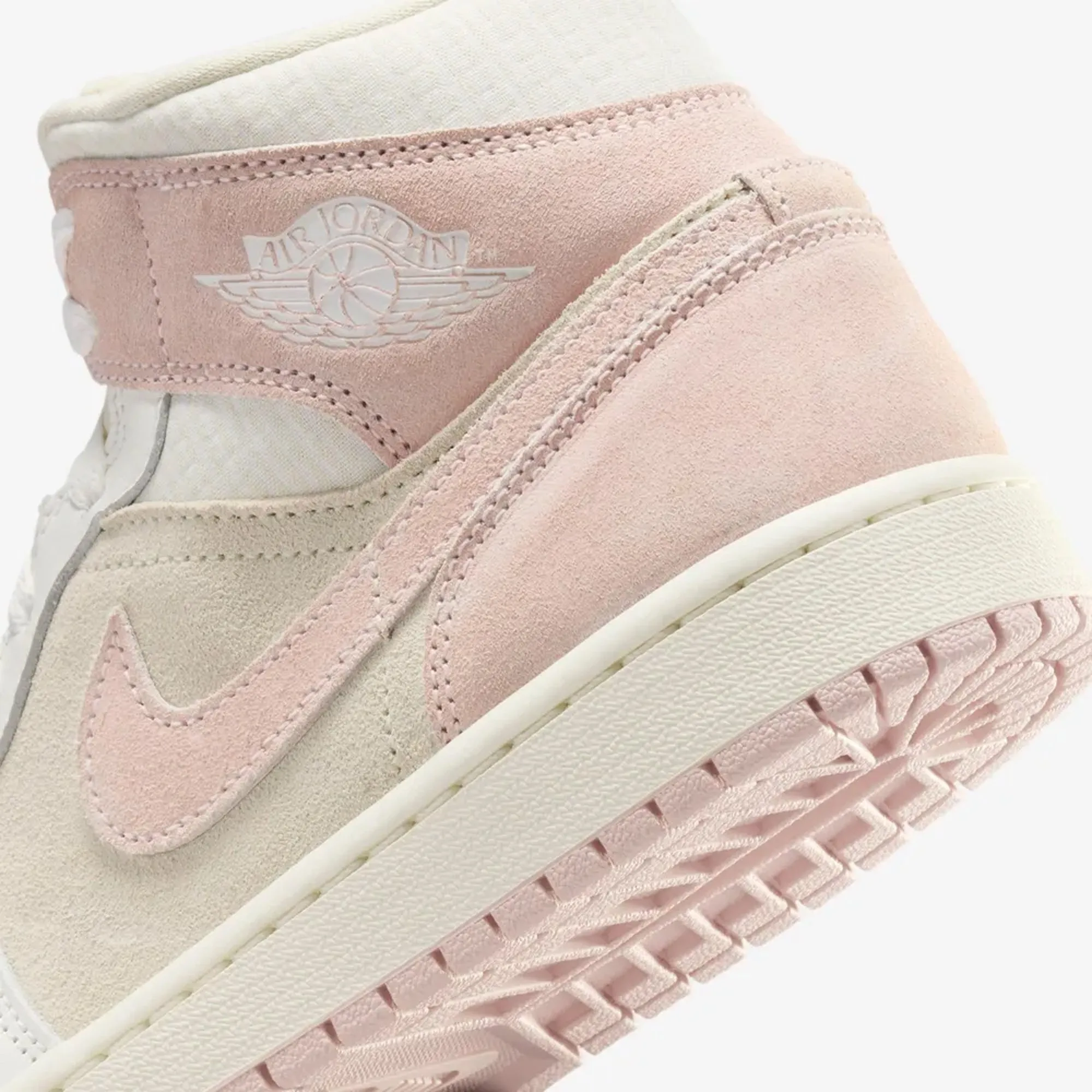 JORDAN | WMN'S AIR JORDAN 1 MID SE { COCONUT MILK/LEGEND PINK-SAIL