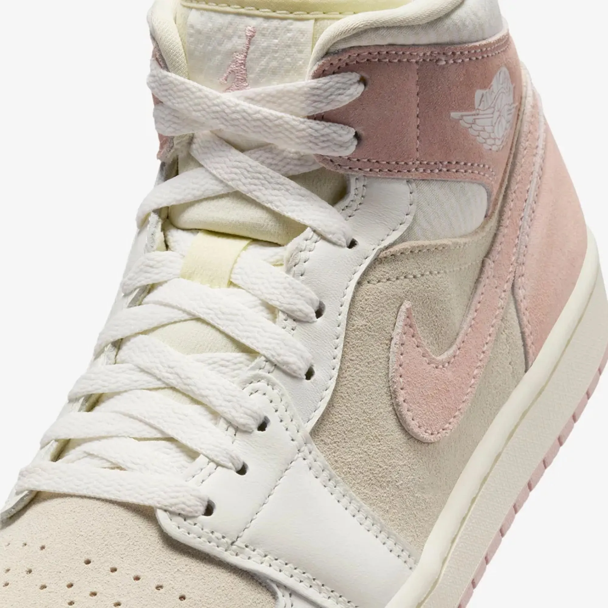 JORDAN | WMN'S AIR JORDAN 1 MID SE { COCONUT MILK/LEGEND PINK-SAIL