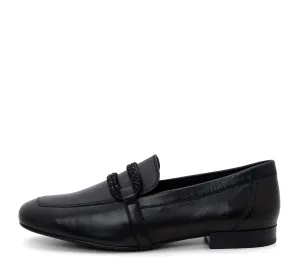 Lynda Rhinestone Buckle Loafer - Black 01