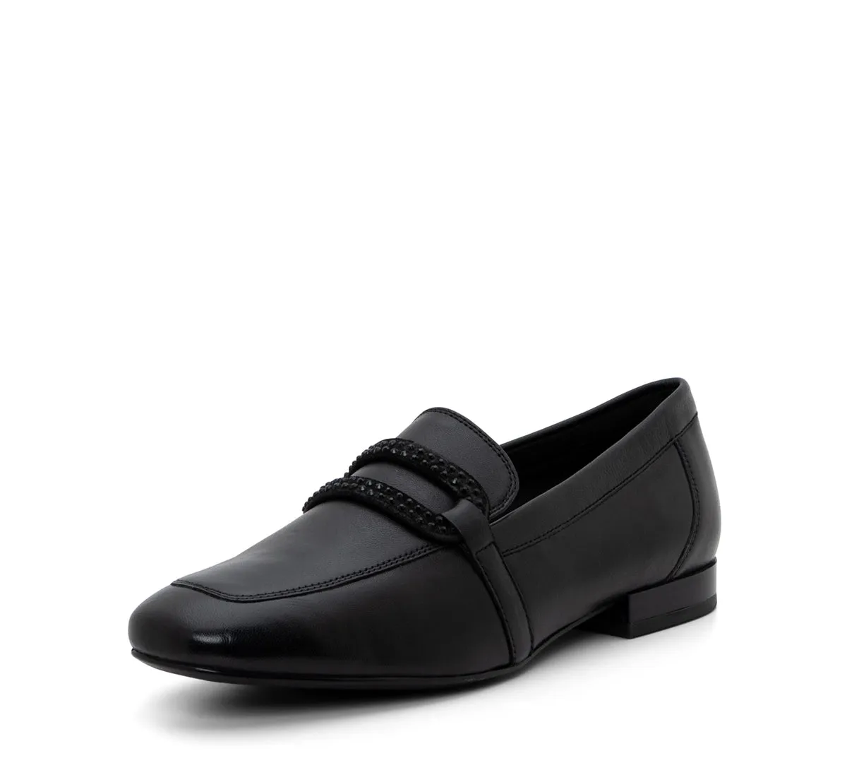 Lynda Rhinestone Buckle Loafer - Black 01