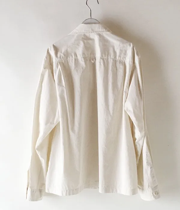 MHL./GARMENT DYE TOUGH COTTON POPLIN SHIRTS (WHITE)