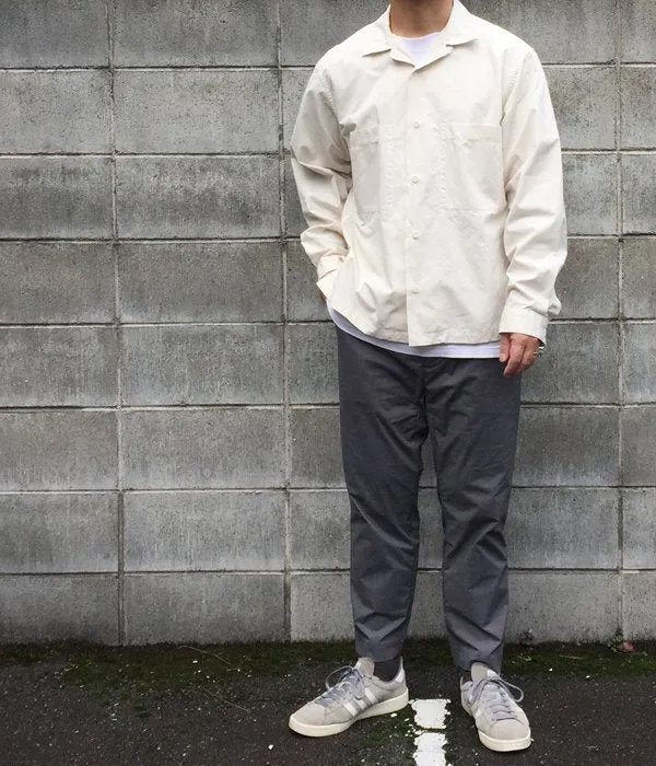 MHL./GARMENT DYE TOUGH COTTON POPLIN SHIRTS (WHITE)