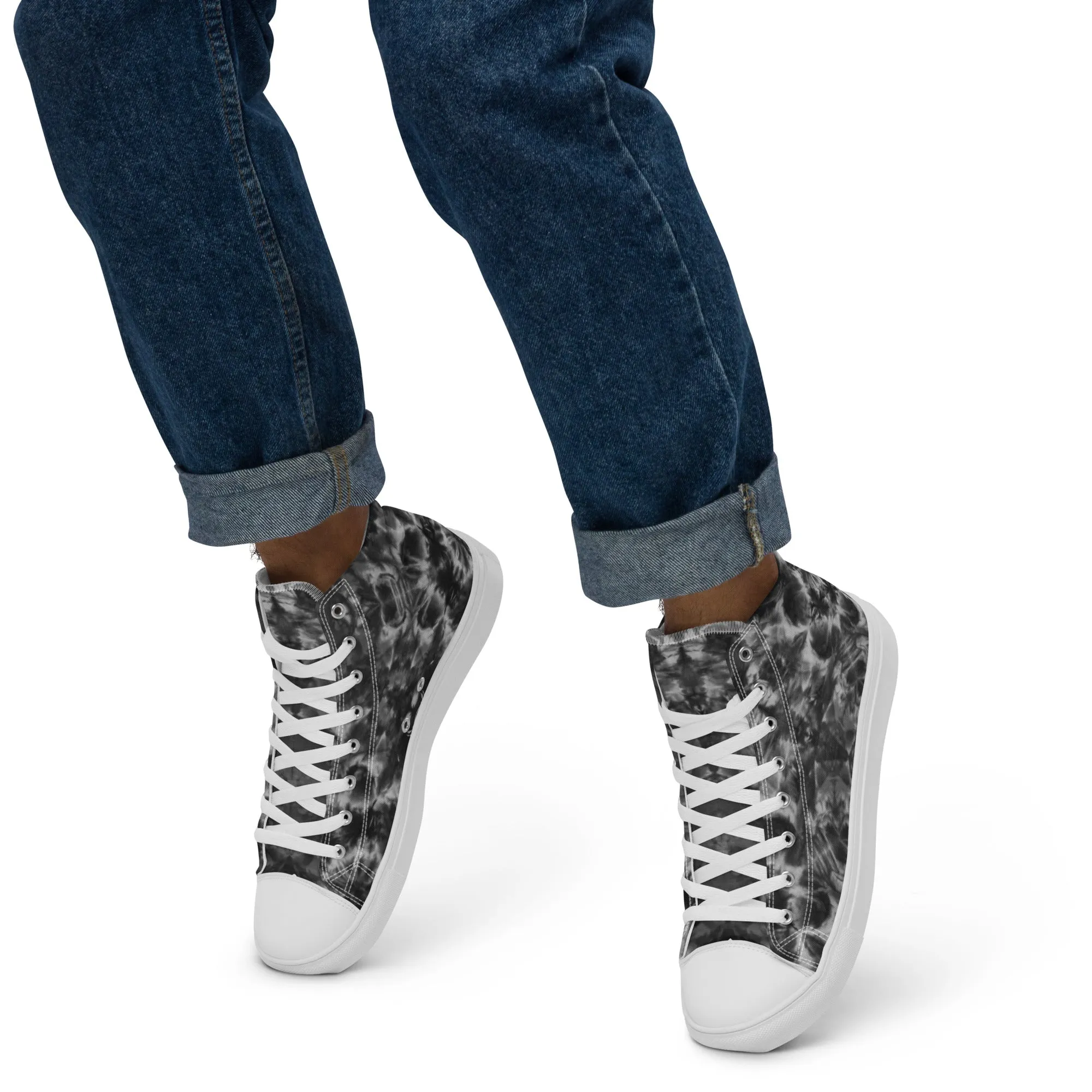 'Phasing Dimensions' Men’s high top canvas shoes