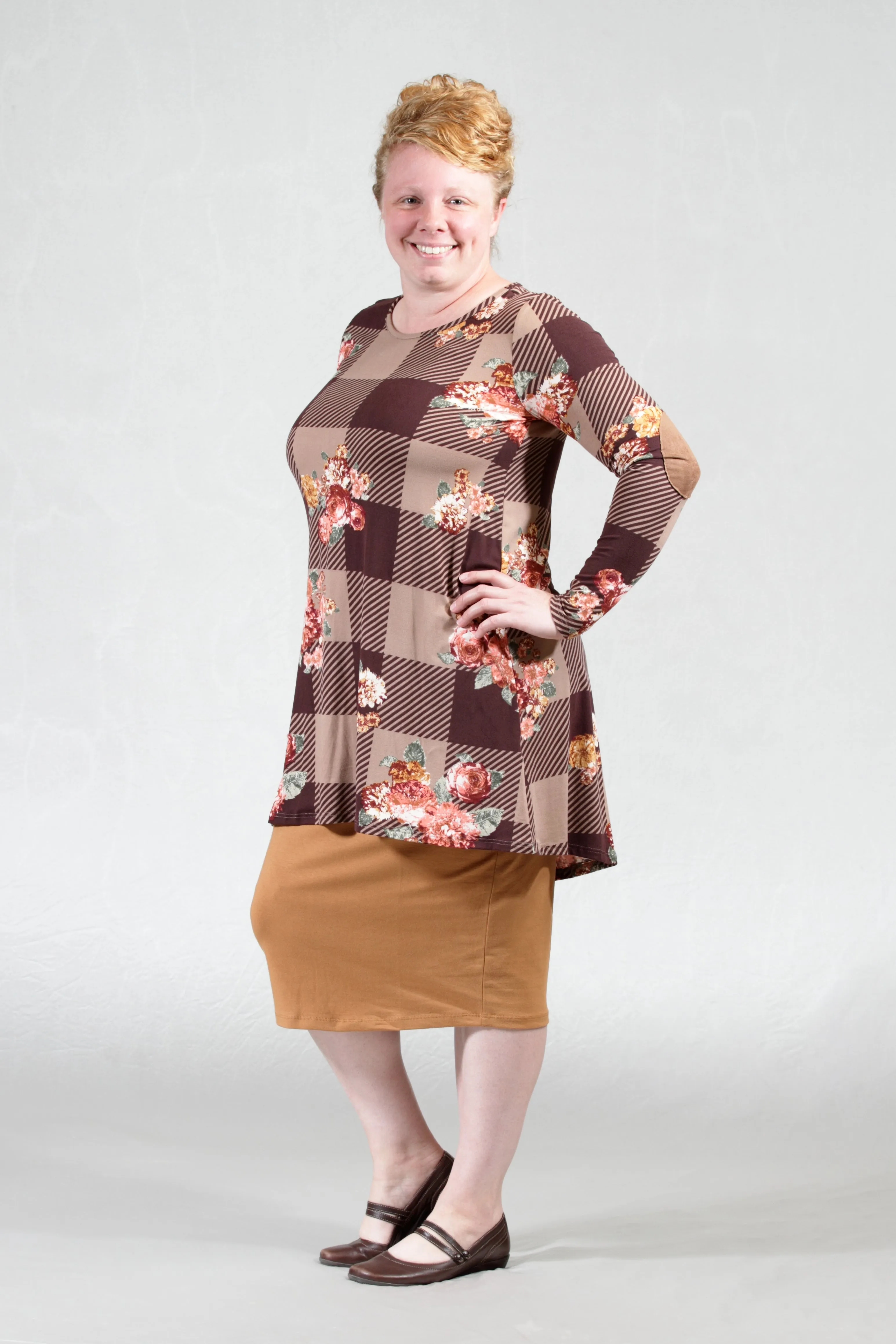 Plaid and Flowers Tunic