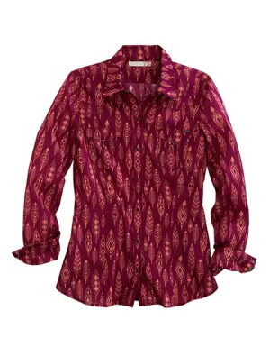 ROPER LADIES AZTEC FEATHER LONG SLEEVE SHIRT STYLE 10-050-0064-0221