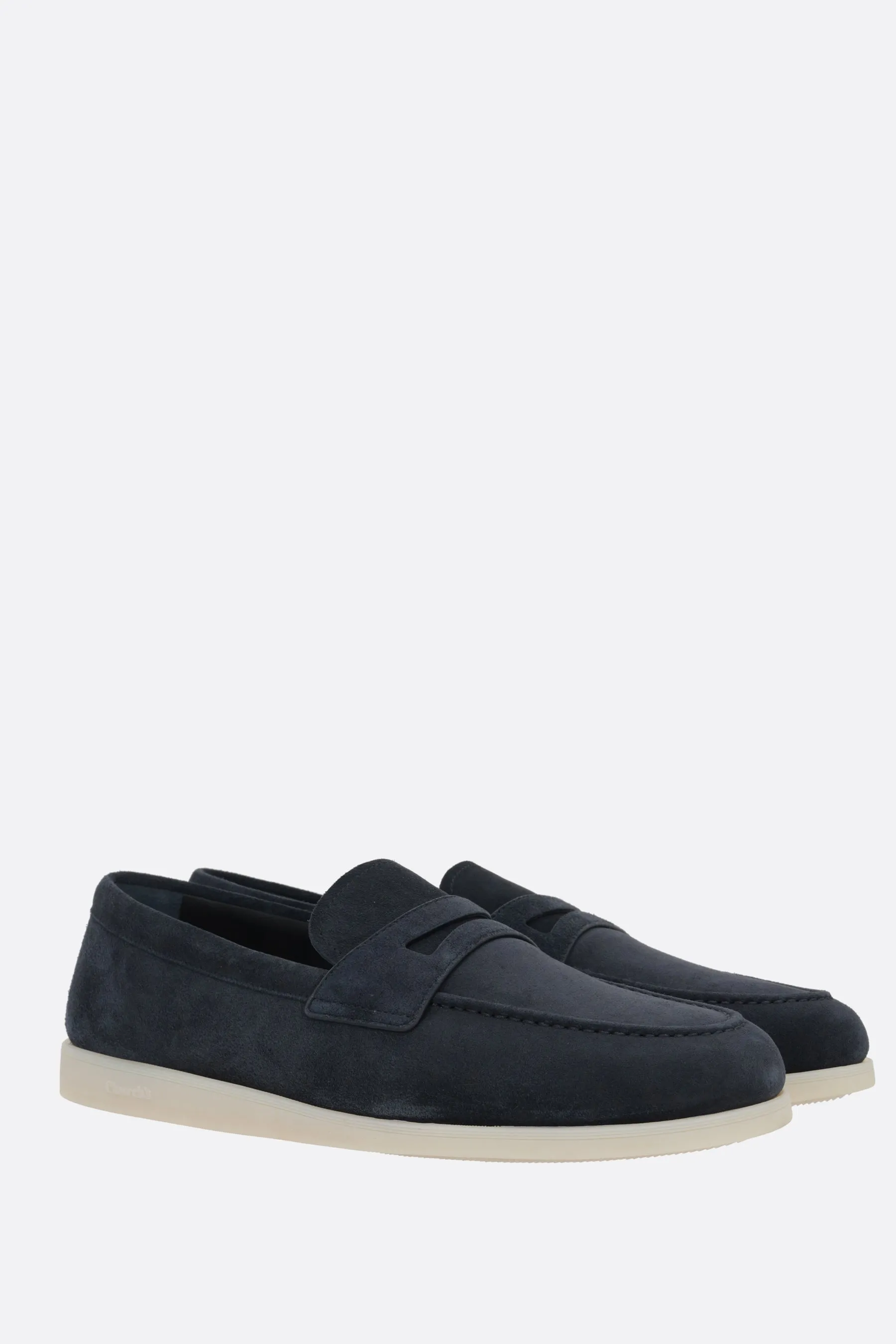 Round-Toe Velvet-Suede Loafers