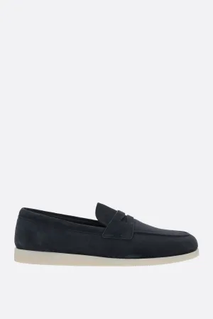 Round-Toe Velvet-Suede Loafers
