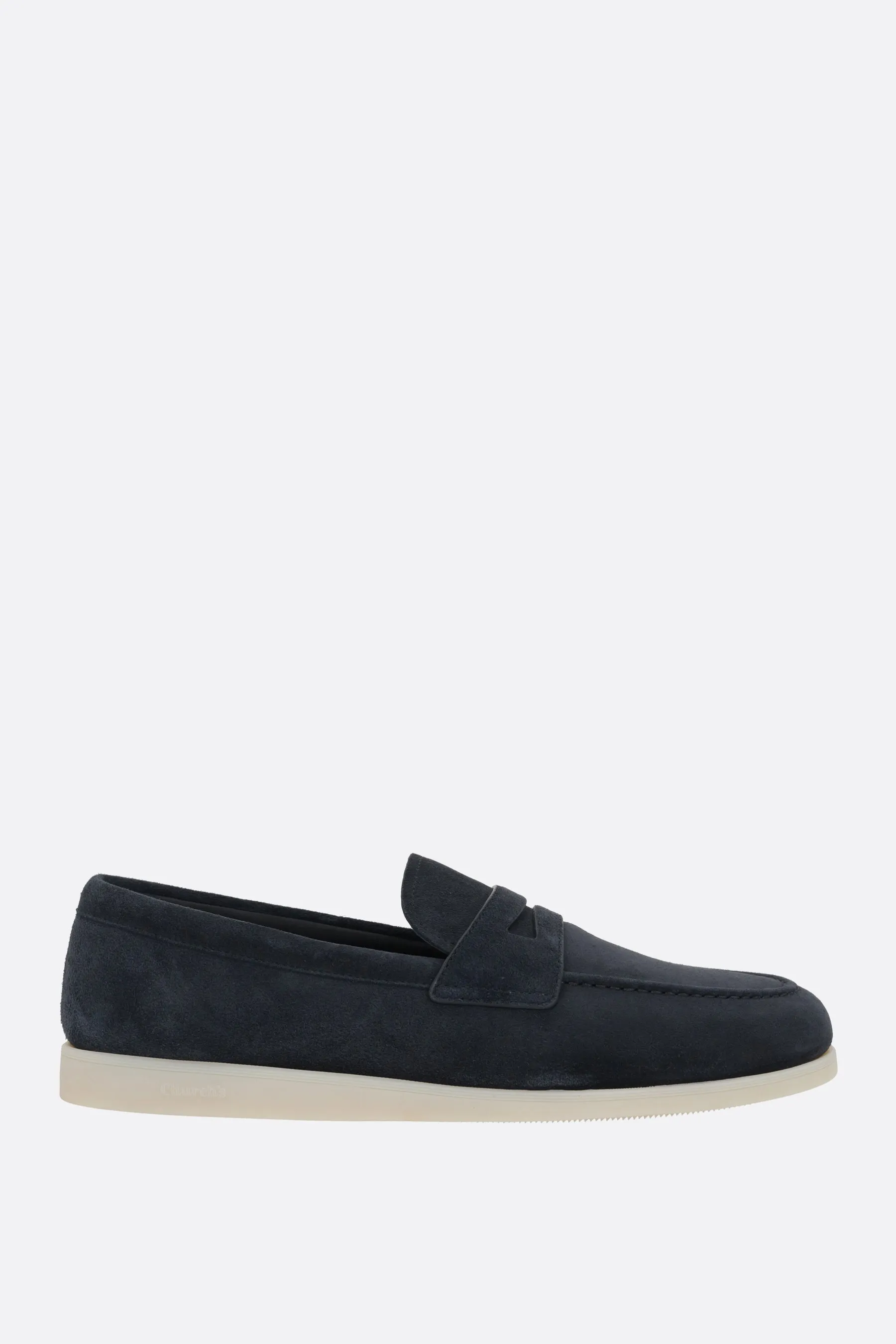 Round-Toe Velvet-Suede Loafers