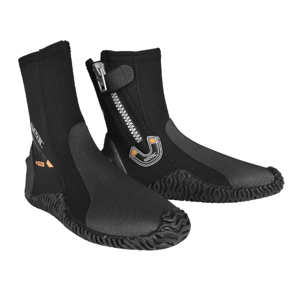Used Seac Basic HD with Side Zipper and Semi-Rigid Sole, 5 mm Neoprene Boots