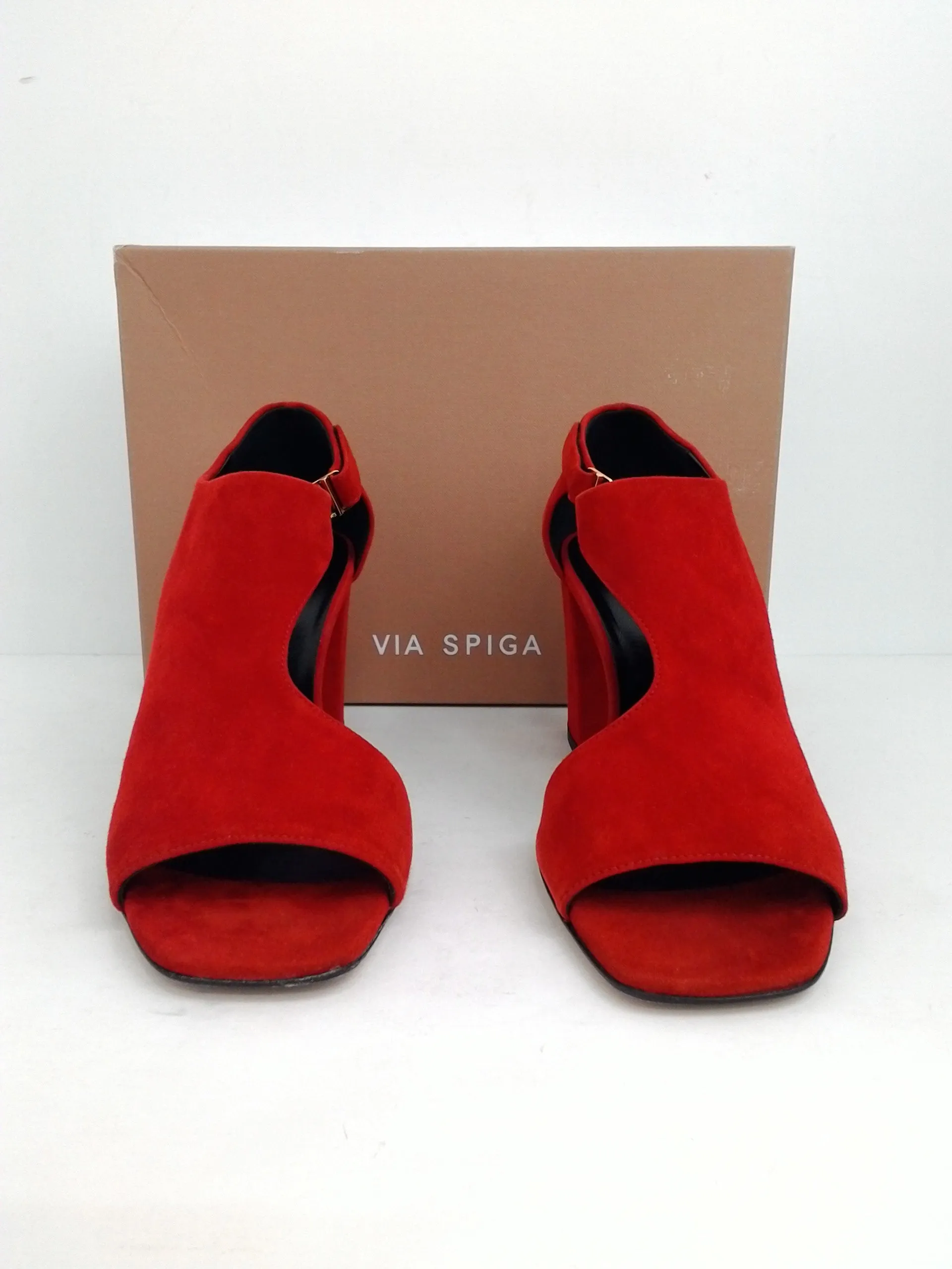 Via Spiga Women's V-Eladine Rouge Suede Heel Size 38.5 M