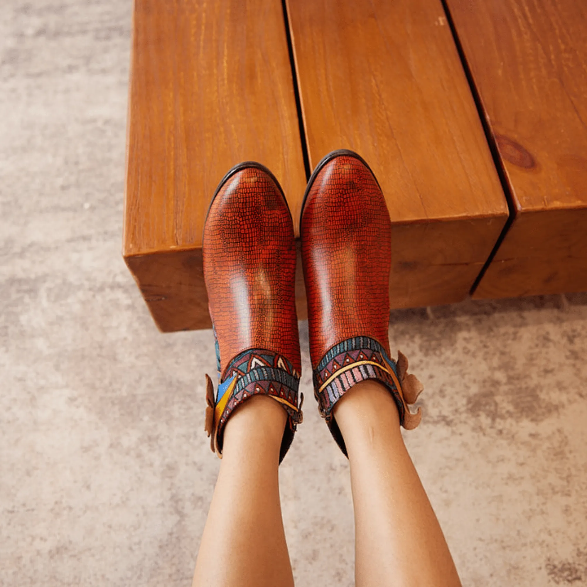 Women's Retro Leather Ankle Boots