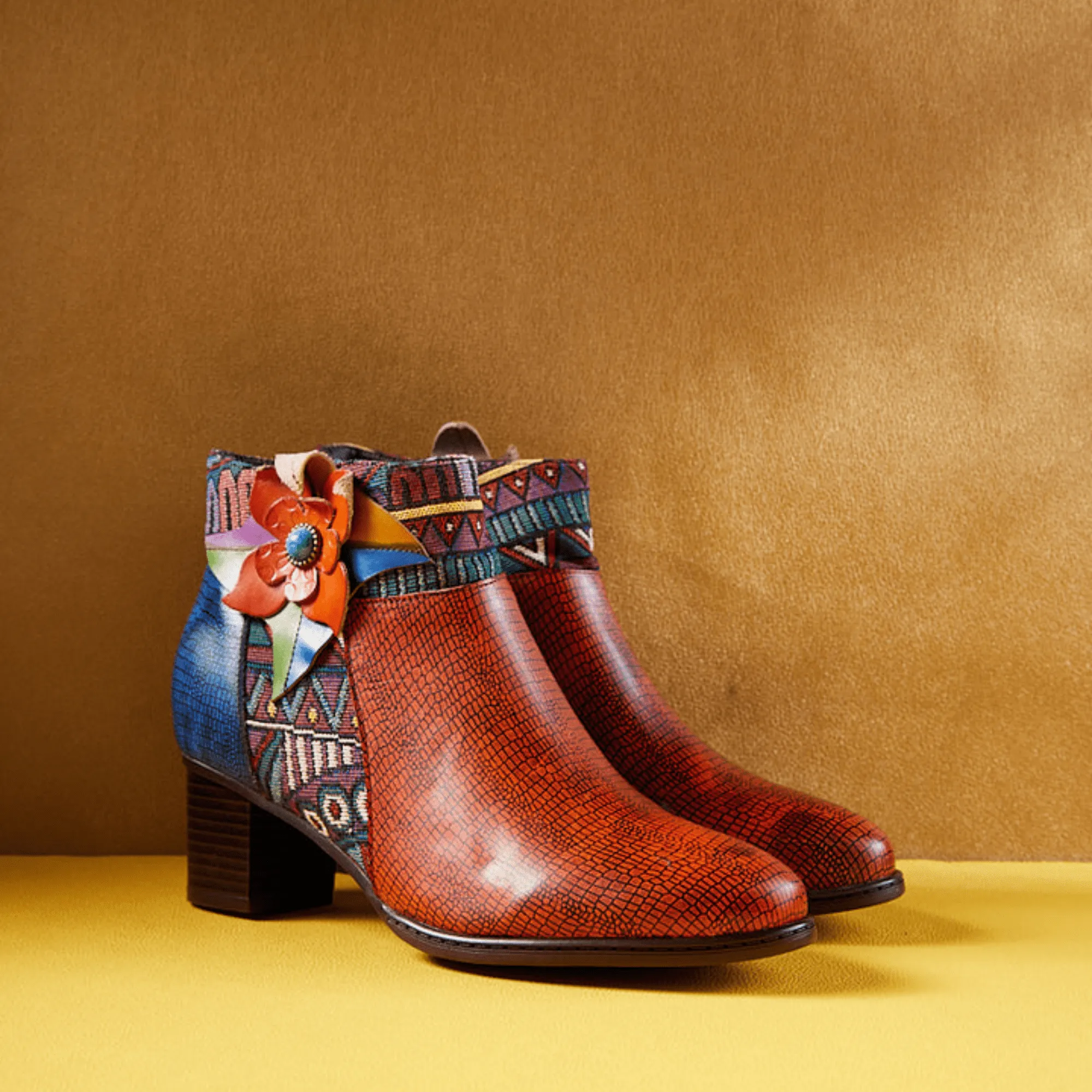 Women's Retro Leather Ankle Boots