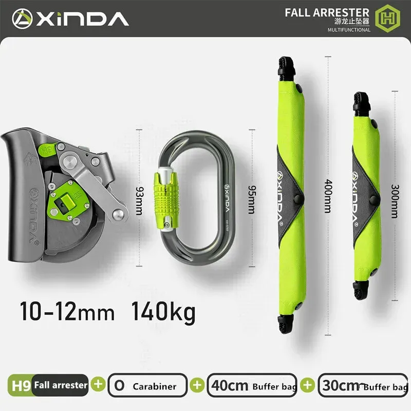 Xinda Fall Arrester Device Rock Climbing High-Altitude Operation Speed Descent Anti Fall Protector Rope Buffer Bag