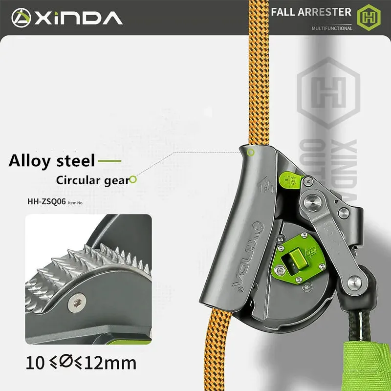Xinda Fall Arrester Device Rock Climbing High-Altitude Operation Speed Descent Anti Fall Protector Rope Buffer Bag